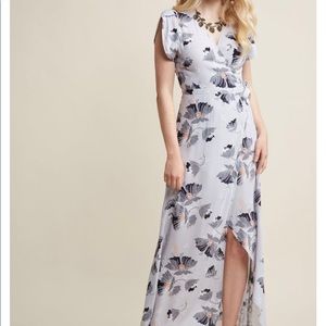 Gorgeous Periwinkle Floral Wrap Dress